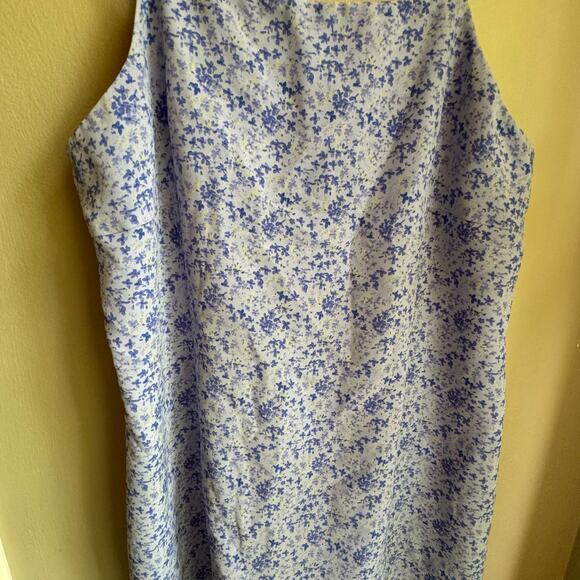 VTG Express Periwinkle Blue Mini Romper Skort Floral Spaghetti Strap Sz 11/12 - Picture 2 of 7